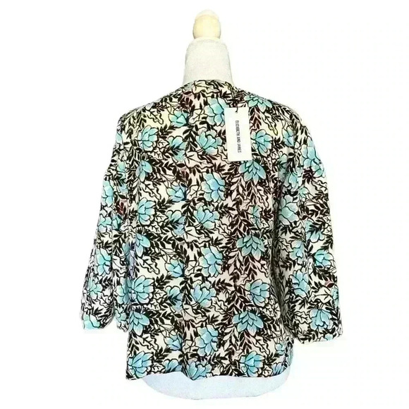 ELIZABETH AND JAMES NWT Floral Bell Half Sleeve Blouse Brown/Blue Size XS - Picture 5 of 6